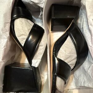 Vince Camuto Black Heels with Asymmetrical Straps